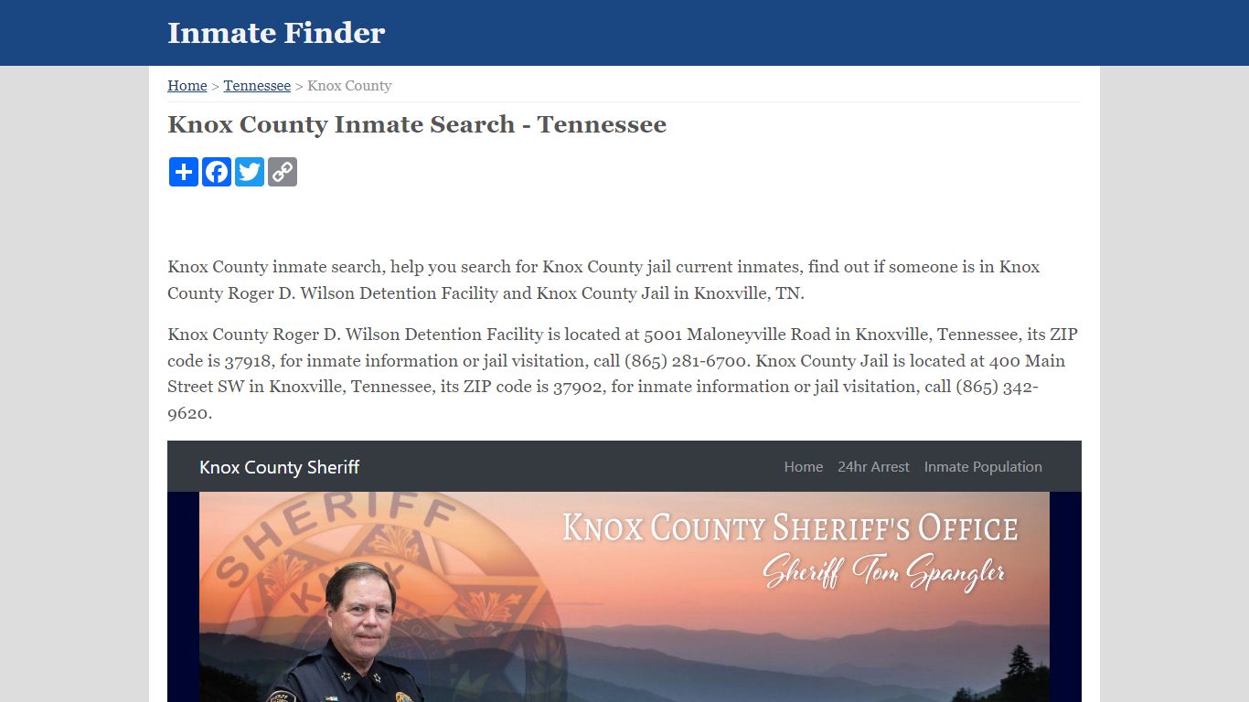 Knox County Inmate Search - Tennessee